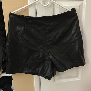 Vegan leather shorts